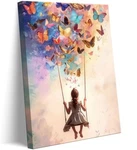 1PCS Dreamy Little Girl Butterfly Canvas Wall Art Whimsical And Swi.... Fixed Price $26.47.