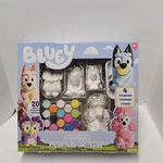 Bluey Paint Your Own Figurines 4 Pack Horizon Group Ceramic Bandit Bingo Chilli. Fixed Price $25.00.