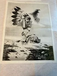 Vtg Tri-chem Picture 2585 Great Indian Spirit, Chief Horse Buffalo Eagle. Fixed Price $18.50.