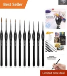 Fine Point Brush Set For Acrylic, Watercolor & Oil Painting - 10PCS Precision. Fixed Price $23.74.