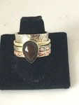 Tri Color Handmade Montana Agate Spinner Wide Cigar Band Ring ML7195 Size 9.5. Fixed Price $8.95.