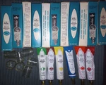 17 Vtg Artex Roll On Embroidery Paint Lot, Some Original Boxes. Fixed Price $14.99.