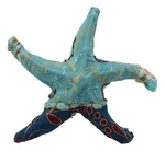Marine Sea Starfish Hand Crafted Paper Mache Colorful Sari Fabric Figurine. Fixed Price $19.49.