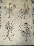 Sets 8 Carousel Horses Tri Chem Liquid Embroidery #2952 As Quilt Blocks. Fixed Price $12.00.