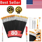 80 Nylon Hair Brushes Flat & Round Set For Creative Painting. Fixed Price $25.18.