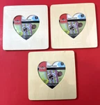 Lot Of 3 Plaid Heart Frames Wood Unfinished - Paintable New/sealed. Fixed Price $15.29.