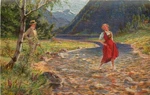 Artist Impression Mountain Stream Romance Paint Texture C-1910 Postcard 20-7333. Fixed Price $8.70.