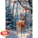 Mogtaa Christmas Deer Diamond Art Kit 12X16 Inch Full Drill For Adults. Fixed Price $20.00.