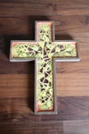 Artistic Mosaic Wooden Cross With Glass Inlay Small. Fixed Price $12.00.