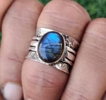 Labradorite Oval Gemstone 925 Sterling Silver Christmas Gift Boho Ring AK4002. Fixed Price $24.45.