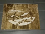 * 0894-25 Barnwood Brown Oval Landscape Picture To Paint 9X12". Fixed Price $11.00.