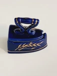 Yapacunchi Royal Blue Minature Ceramic Flat Iron Trinket Box 24K Gold Accents. Fixed Price $23.99.