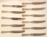 Wallace Royal Chrysanthemum Sterling Silver Handle Dinner Knives - Set Of 11. Fixed Price $385.00.