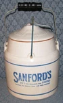 Vtg Sanford's Inks & Pastes Blue Stencil Decorated Advertising 1 Gal Crock Lid. Fixed Price $199.95.