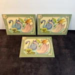 3 Meyercord Light Blue & Pink Swan Decals, Water Scene,unused,retro, Kitsch,mcm. Fixed Price $32.00.