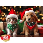 Mogtaa Cat Dog 12X16 Christmas Diamond Art Kit. Fixed Price $20.00.