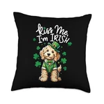 Kiss Im Irish Doodle Kids Women Funny St Patricks Day Throw Pillow 18X18. Fixed Price $31.41.