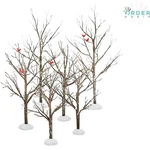 Village Bare Branch Trees Set Of 6 Seasonal Steel Paper Plastic Collectible. Fixed Price $63.97.