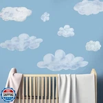 Large Wall Decals,set Of 7 Fluffy Clouds Blue And White,perfect For Nur. Fixed Price $23.99.