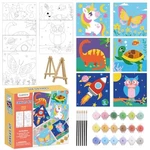 6 Pack 8X8INCH Paint By Numbers Kit For Kids, Predrawn Canvas Unicorn. Fixed Price $32.26.