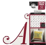 Plaid Folkart Crafting Stencil 12X12 Script Monogram 26PC 4 & Letters New. Fixed Price $19.91.