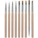 Diy Nail Liner Brush Set - 9 Pieces For Creative Art. Fixed Price $10.23.