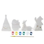 Diy Craft Kit: 4 White Blank Unfinished Figurines Painting Your Own Decorations. Fixed Price $15.21.