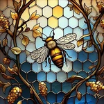 Stained Glass Bee 5D Diy Diamond Art Painting Kits For Adults Wall Decor. Fixed Price $12.97.