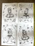 Tri-chem Ready To Paint Picture Vtg Fabric Flower Girl 8255. Fixed Price $12.95.