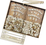 740 Pieces Half Inch Mini Blank Lowercase Letters Unfinished Wooden Numbers. Fixed Price $15.23.