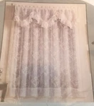 Lillian 60" X 18" Tri-point Lace Valance Curtains Drapes White. Fixed Price $17.99.
