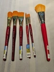 Lot Of 6 Grumbacher Goldenedge Mixed Brushes, Filbert, Free Shipping. Fixed Price $70.00.