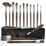 Oil Paint Brush Set, Fuumuui Professional Blending 15PCS, Brown. Fixed Price $64.90.