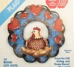 Wood Mini Wreath Kit By Apple-bits 4.5" Cut Outs & Paper Easy Craft Idea. Fixed Price $8.95.