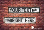 Street Sign, Directional W/ Hand, Any Text, Custom, Personalized, Rustic Look. Fixed Price $19.99.