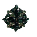 Tri-shade Green Crystal Brooch Putting Set Square 2.25. Fixed Price $24.95.