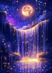 Kinplub Moonlight Waterfall Diamond Art 12X16 Inches,. Fixed Price $10.22.