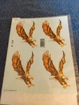 Vtg. Sheet Of Hand Painted Patriotic Eagle Decals By Decoral 1977 Furniture Art. Fixed Price $9.75.