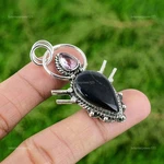 Daughters Day Deal Sterling Silver Black Tiger's Eye Stone Pink Topaz Pendant. Fixed Price $11.97.
