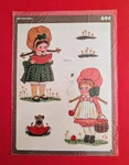 Vtg Meyercord Decals Bonnet Girls, Puppy, Apples, Watermelon, Flowers & Bees Nip. Fixed Price $7.99.