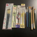Lot Of 15 New & Used Artist Paint Brushes Loew Cornell Sable Camel Hair. Fixed Price $28.99.