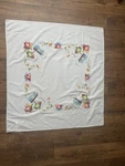 Vintage Tri-chempicture To Paint Tablecloth Features Teapots, Teacups & Flowers. Fixed Price $17.00.