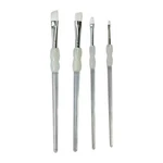 4-PIECE Angled Artist Paint Brush Set For Acrylics Watercolors And Oils. Fixed Price $8.05.