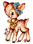 Vintage Image Nursery Baby Deer Fawn Shabby Transfers Waterslide Decals AN675. Fixed Price $13.99.