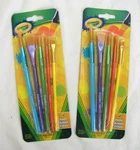2 Pack Crayola Paintbrushes 10 Total Flat Round & Angled Multicolor. Fixed Price $10.00.