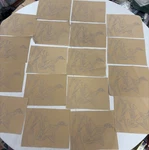 Artex Stamped On Velveteen Fabric Squares Paint Project Pheasants 18 New. Fixed Price $18.00.