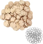 100 Pieces Round Wooden Discs With Holes Birthday Board Tags And 15 M. Fixed Price $18.20.