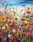 Diamond Art Painting Kits For Adults, Sea Of Flowers 5D Dots. Fixed Price $13.99.