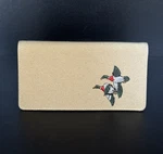 Tan Canvas Checkbook Cover With Mallard Duck Embroidered Accent. Fixed Price $8.50.