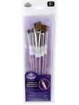 No-slip/soft-grip 5-PIECE Paintbrush Set (royal & Langnickel) Synthetic Sable. Fixed Price $13.25.